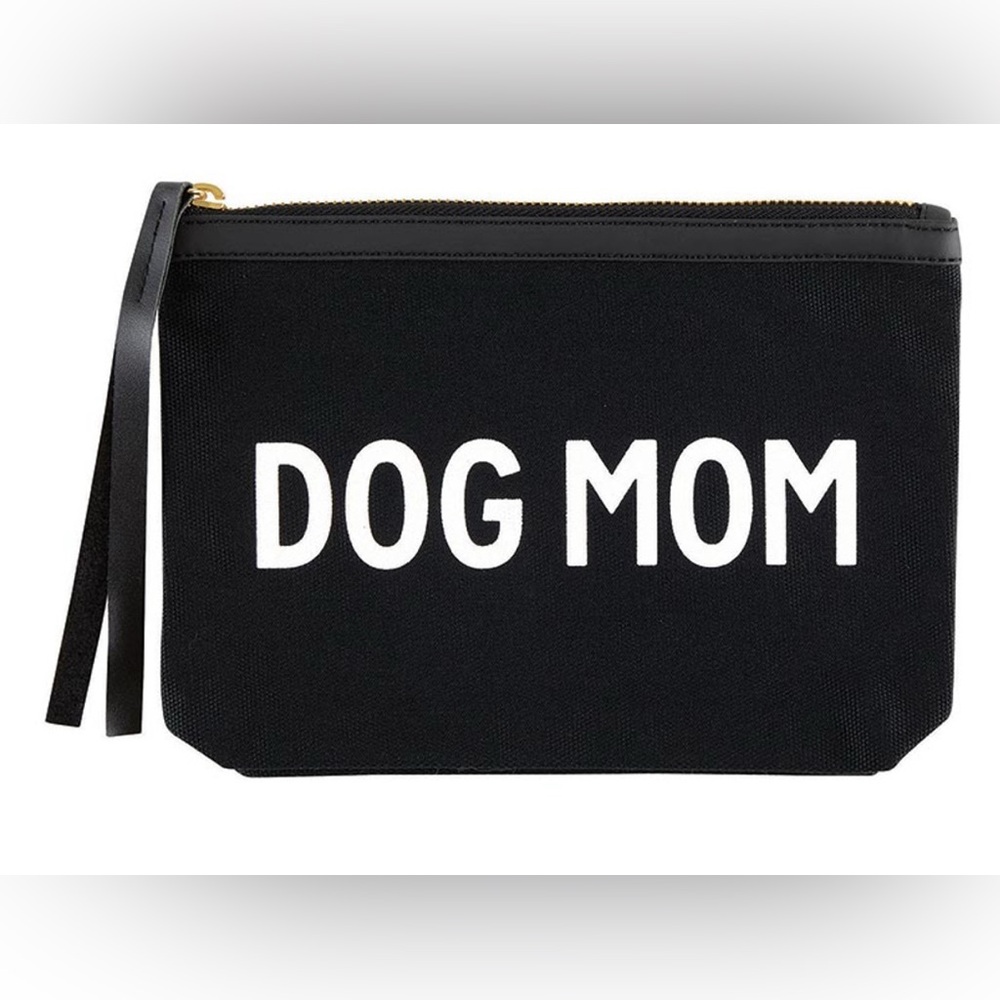 Black 'Dog Mom' Pouch
